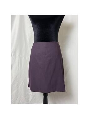 Vintage 90s Wrapper Plum Purple Mini Skirt High Waisted Side Slit Size 5 USA
